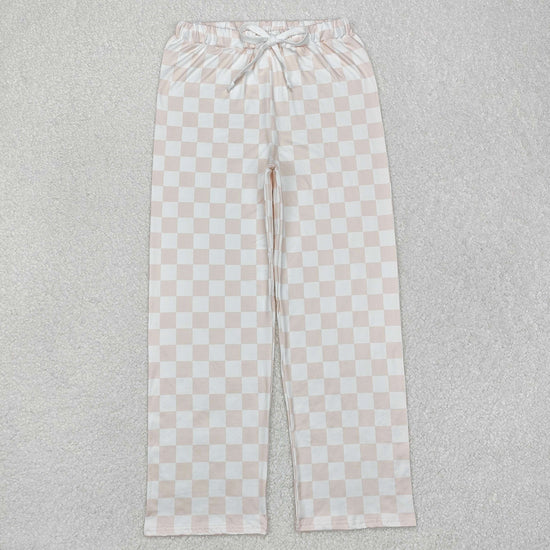 Sibling Adult Women Cartoon Dogs Hearts Checked Valentine Pajamas Flare Pants