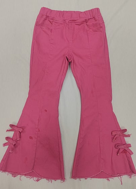 Baby Girls Pink Bows Denim Flare Pants Jeans preorder