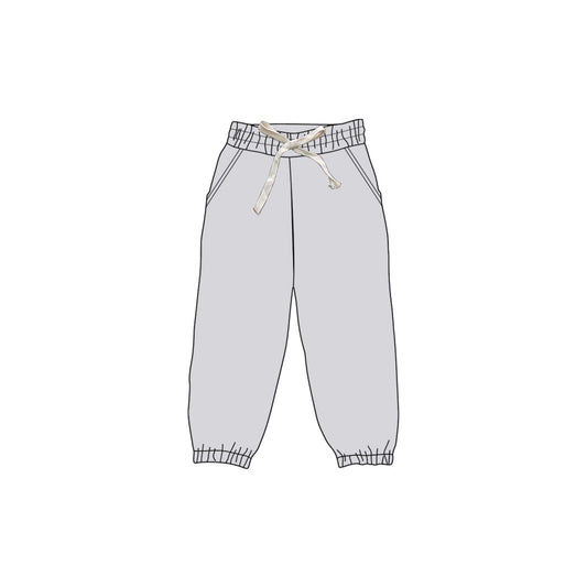 Baby Girls Light Grey Jogger Yoga Bottom Pants Preorder