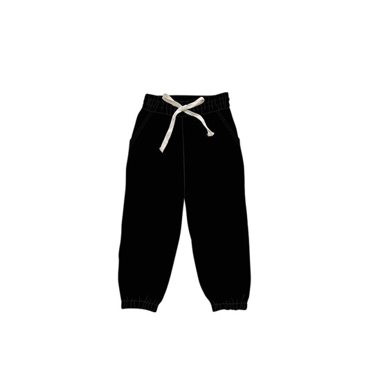 Baby Girls Black Jogger Yoga Bottom Pants Preorder