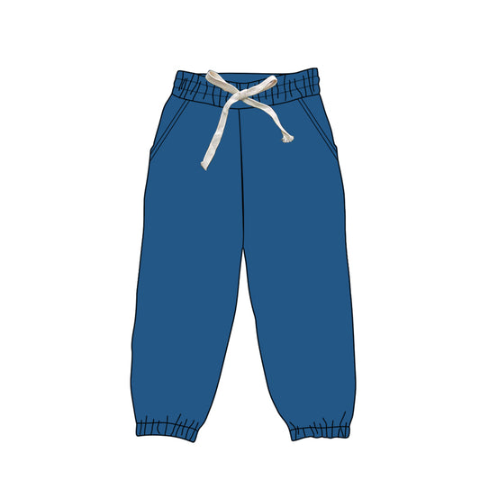 Adult Women Dark Blue Solid Color Bottom Joggers Pants Preorder