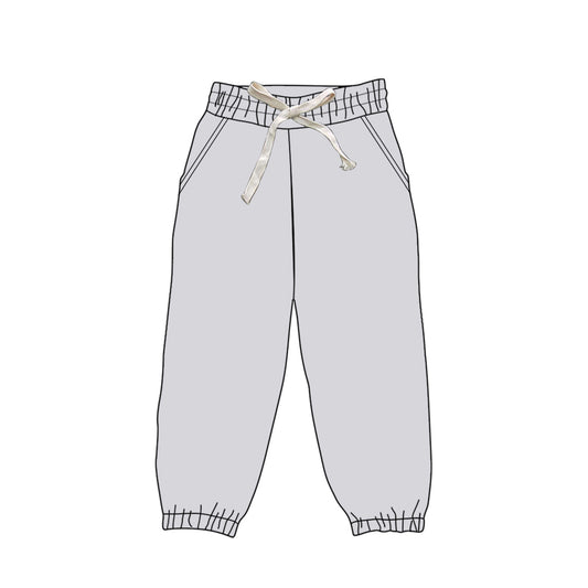 Adult Women Light Grey Solid Color Bottom Joggers Pants Preorder