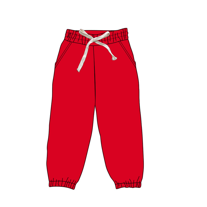 Adult Women Red Solid Color Bottom Joggers Pants Preorder