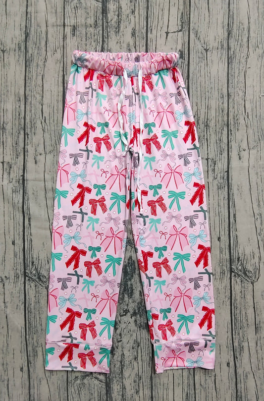 Adult Women Colorful Bows Flame Pants