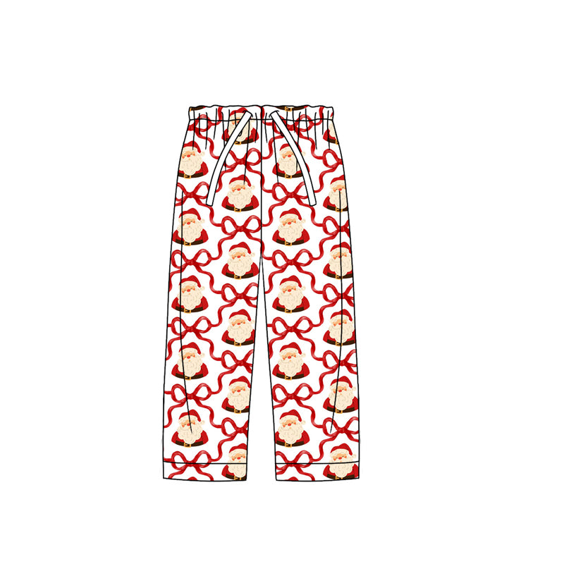 Adult Women Red Bows Santa Plaid Flame Pants Preorder