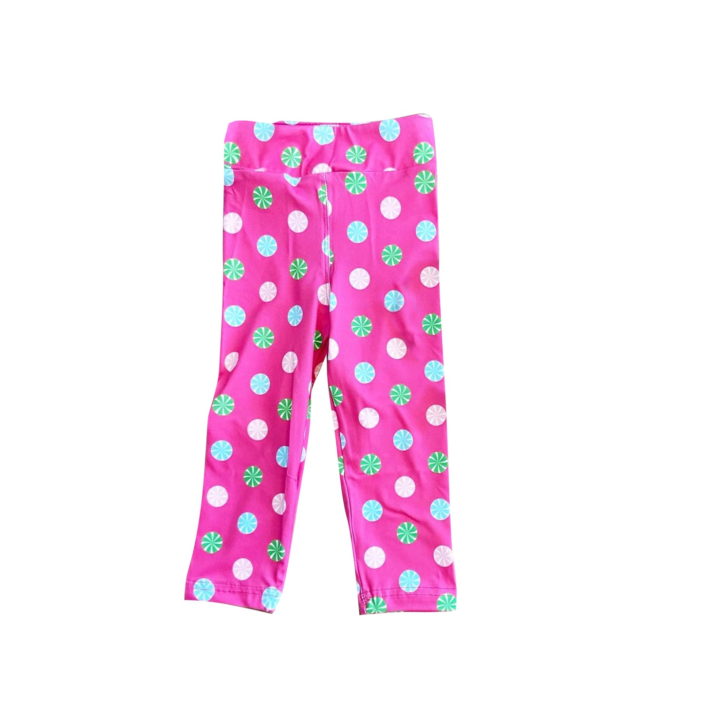 Baby Girls Hot Pink Christmas Candy Legging Pant Preorder