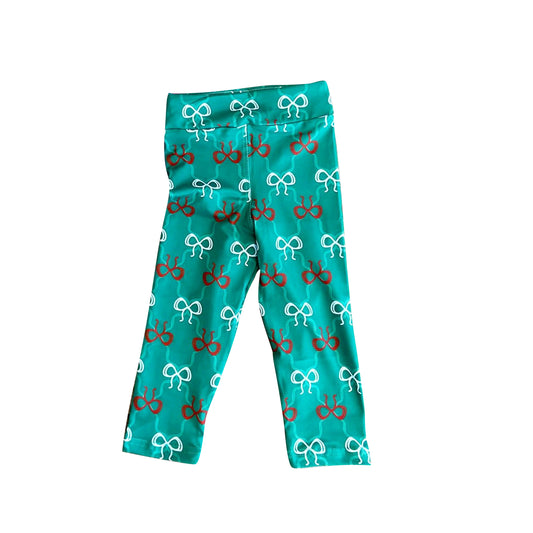 Baby Girls Green Bows Plaid Legging Pant Preorder