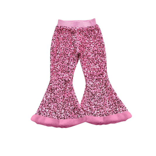 Baby Girls Pink Sequin Bell Bottom Pants Preorder