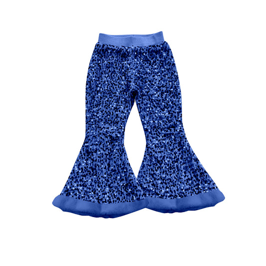 Baby Girls Blue Sequin Bell Bottom Pants Preorder