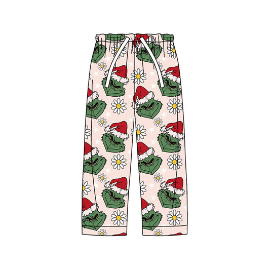 Adult Women Green Face Flowers Flare Pants Preorder