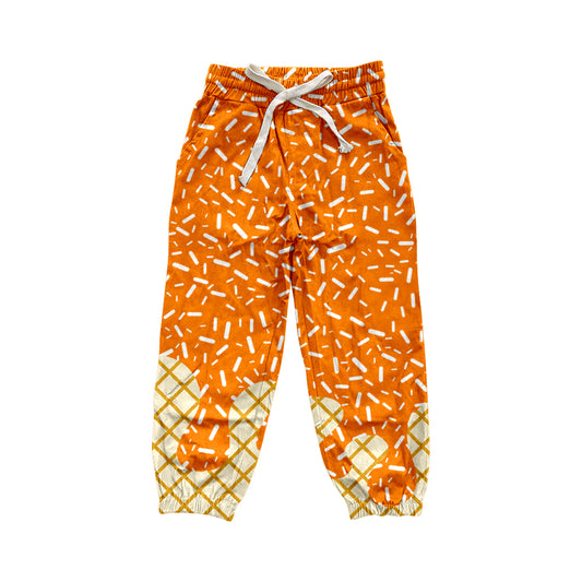 Adult Women Orange Drip Pockets Yoga Team Pants Preorder