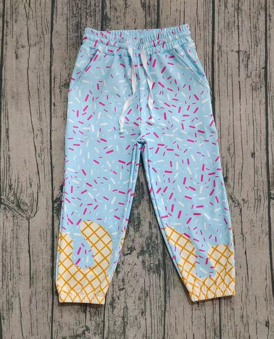 Baby Girls Blue Drip Team Pockets Yoga Active Pants