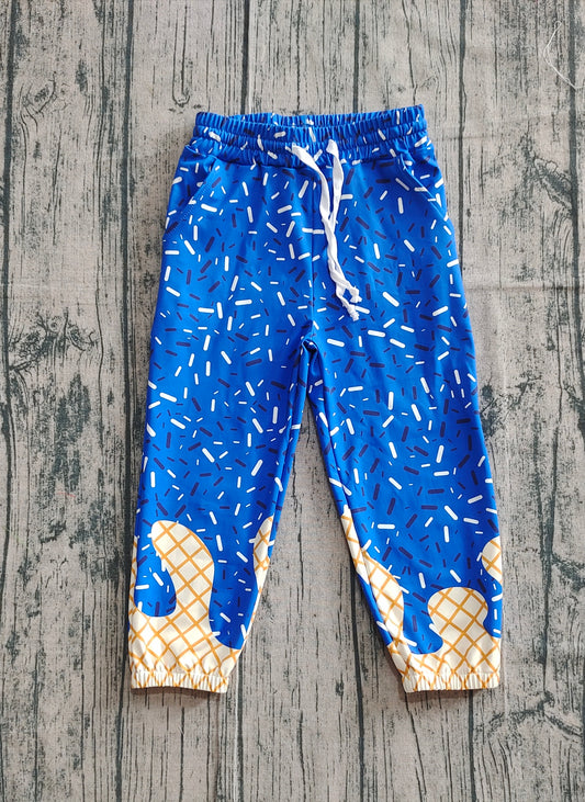 Baby Girls Hot Blue Sprinkles Drip Team Pockets Yoga Active Pants