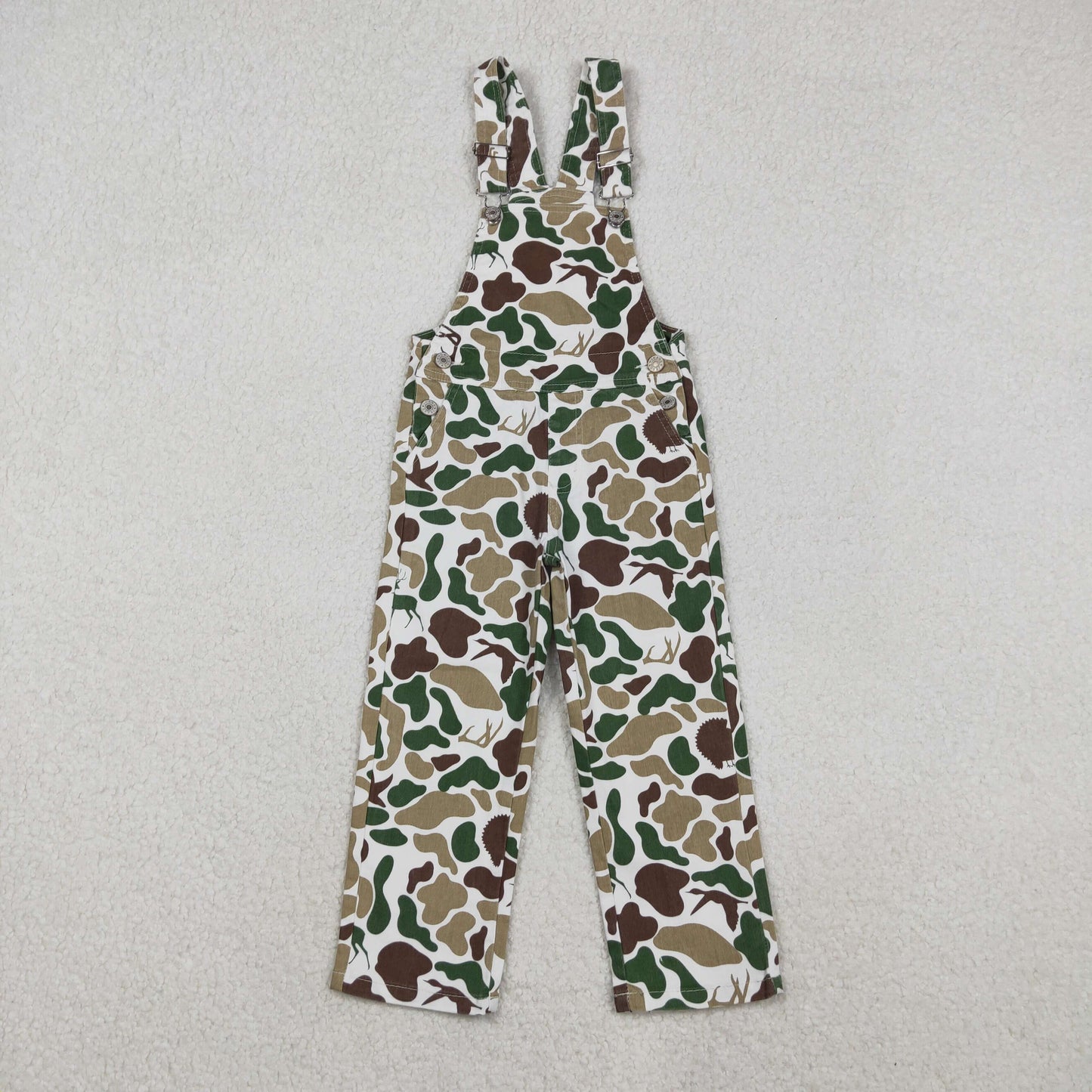 Baby Boys Deer Ducks Turkey Camo Hunting Denim Jumpsuits