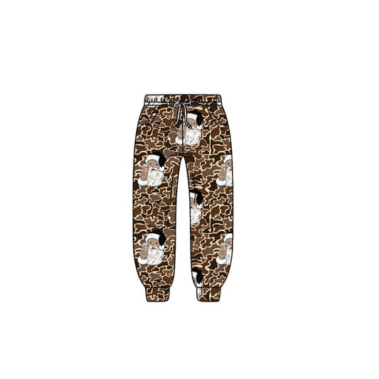 Baby Boys Brown Camo Santa Christmas Pockets Jogger Pants Preorder