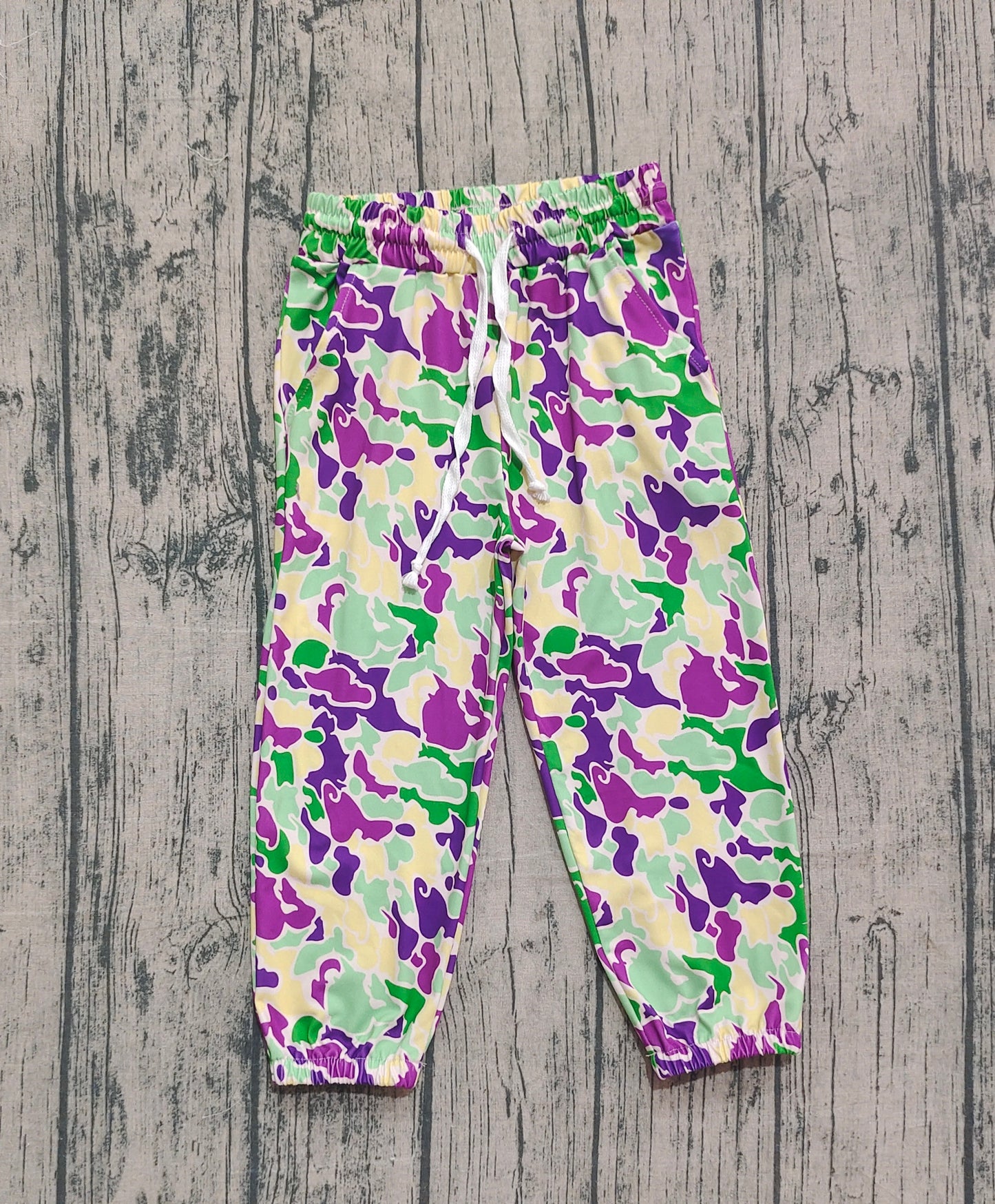 Baby Boys Mardi Gras Camo Pockets Jogger Pants Bottom