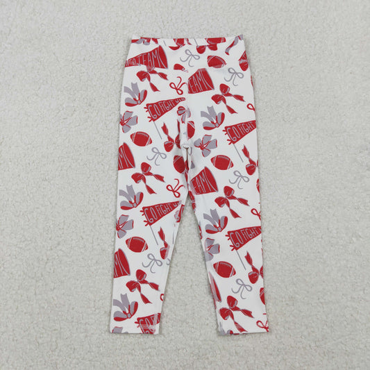 Baby Girls Red Bows Footballs Go Team Yoga Active Legging Pants Bottom