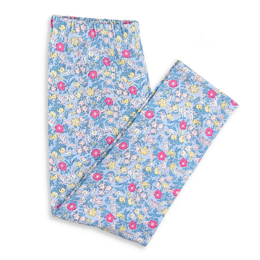 Baby Girls Pink Blue Flowers Leggings Pants Preorder