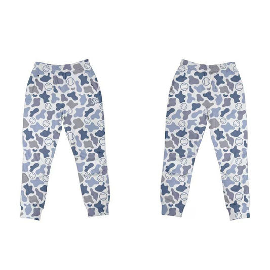Baby Boys Blue Camo Baseballs Team Pockets Leggings Pants Preorder