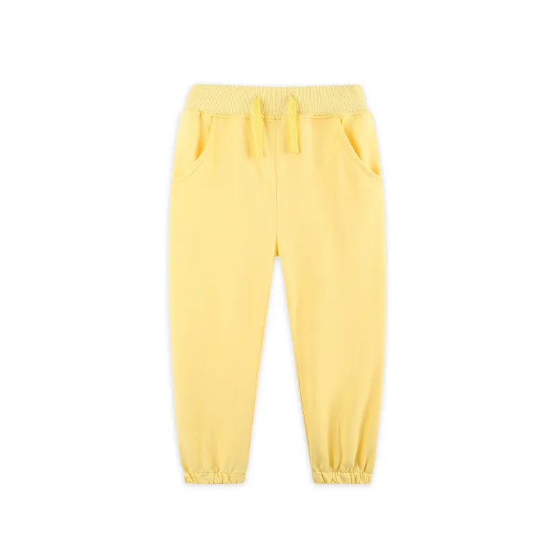 Baby Girls Yellow Pockets Leggings Pants With Belt Preorder