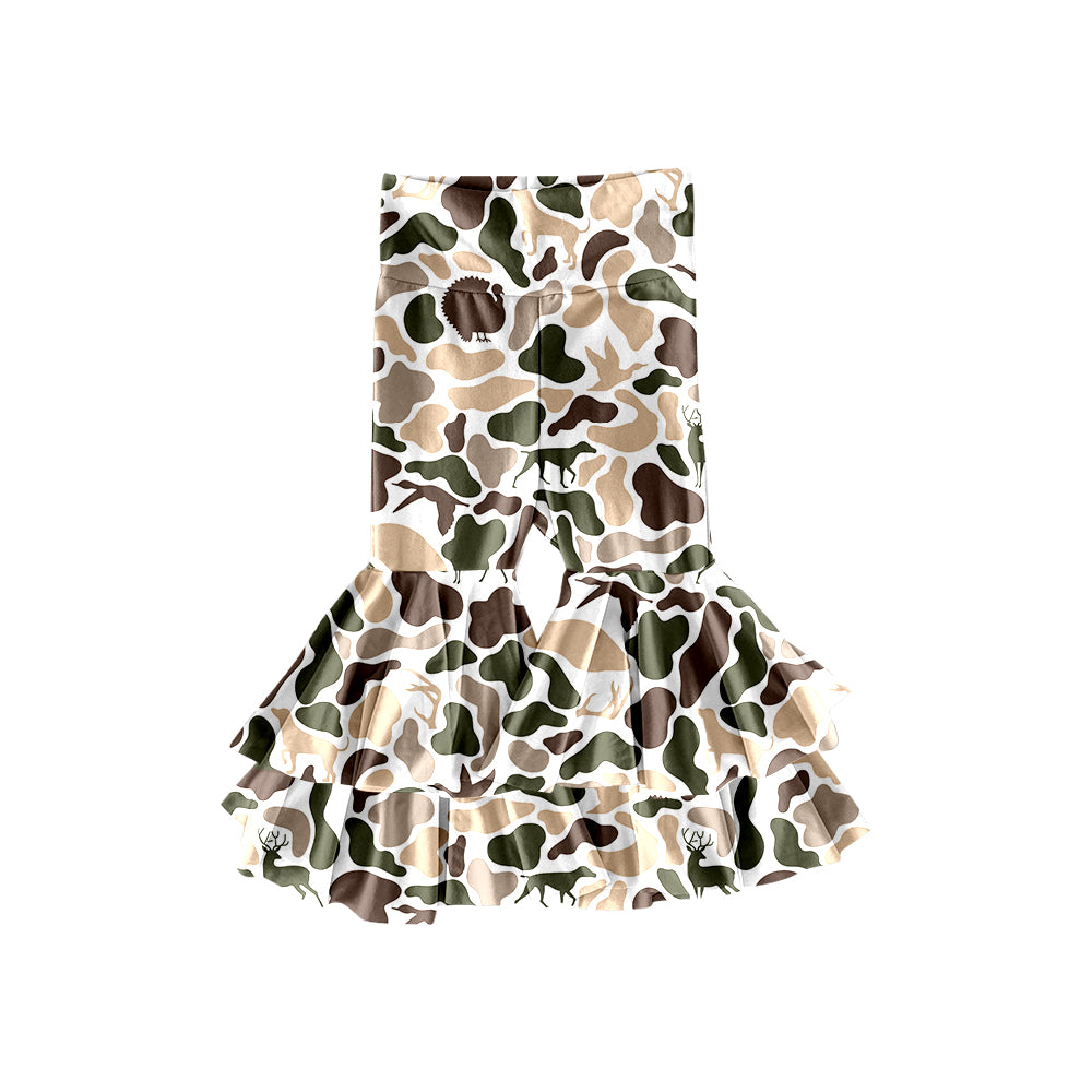 Baby Girls Ducks Dogs Deer Camo Yoga Bell Bottom Pants Preorder