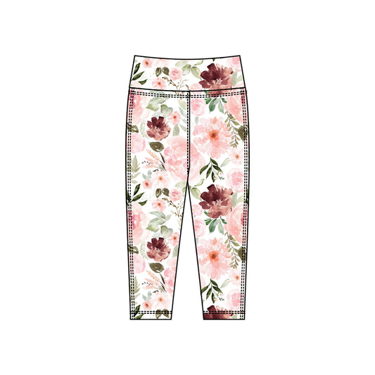Baby Girls Pink Flowers Yoga Leggings Pants Bottom Preorder
