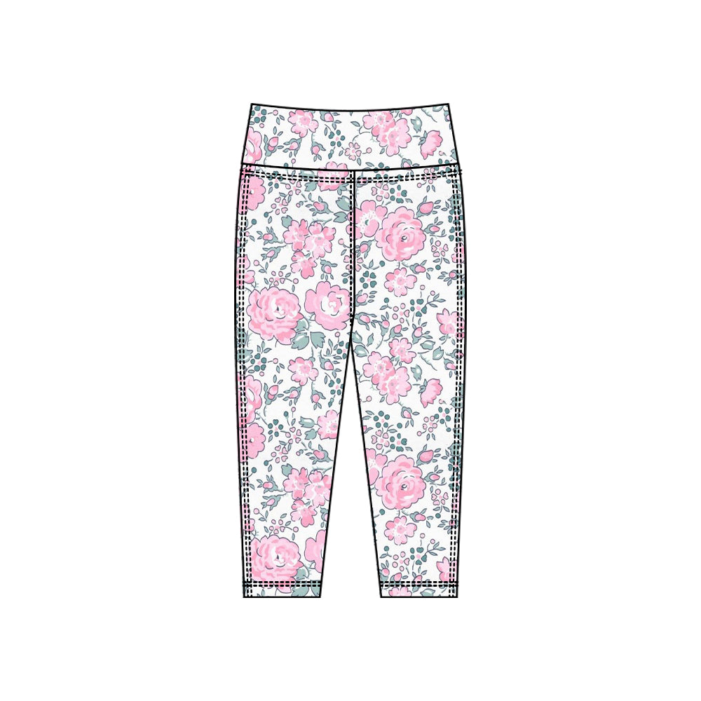 Baby Girls Pink Flowers Yoga Leggings Pants Bottom Preorder