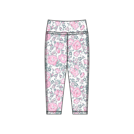 Baby Girls Pink Flowers Yoga Leggings Pants Bottom Preorder