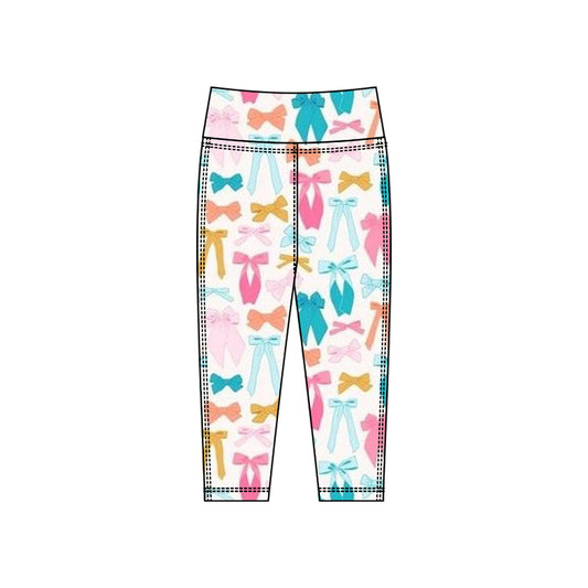 Baby Girls Colorful Bows Plaid Yoga Leggings Pants Bottom Preorder