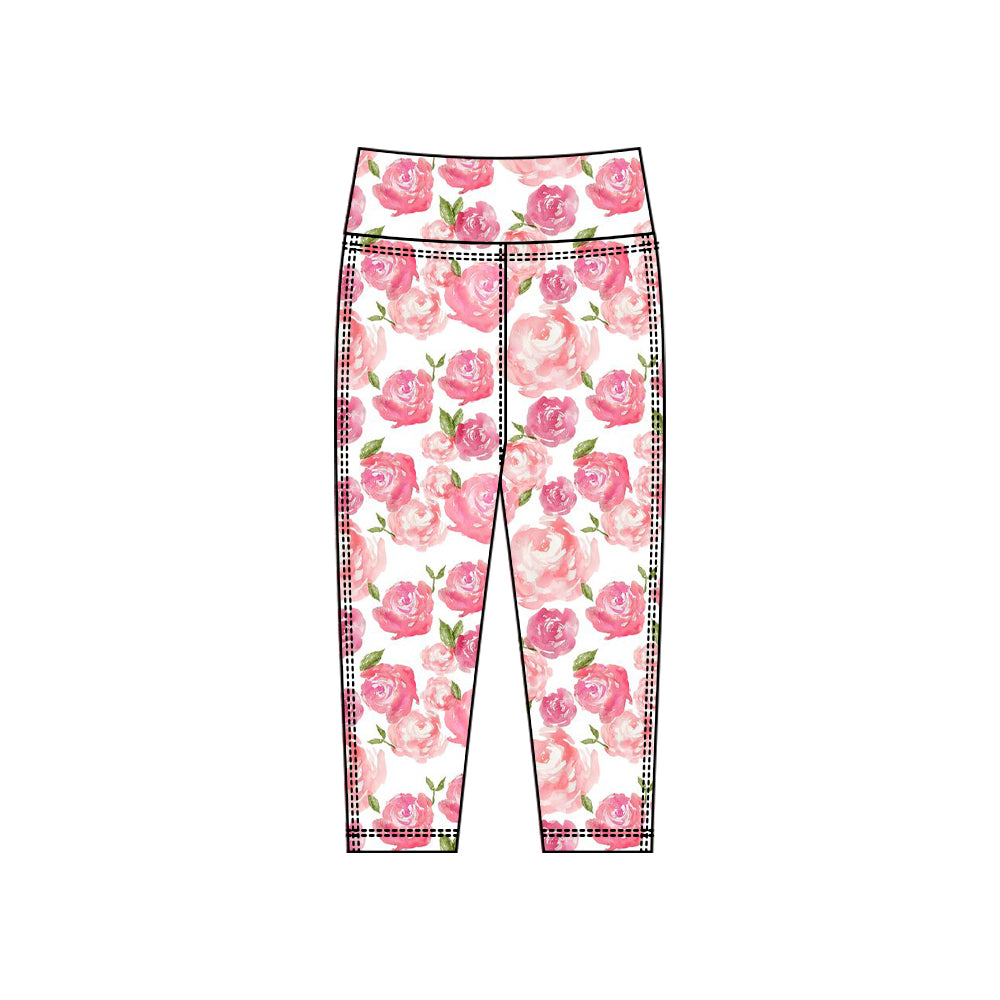 Baby Girls Pink Flowers Yoga Leggings Pants Bottom Preorder
