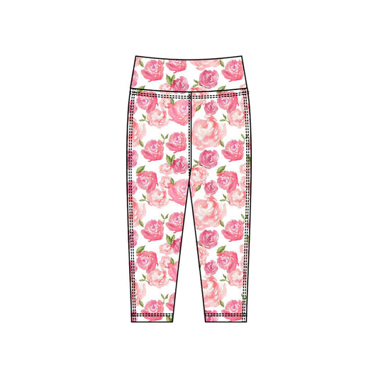 Baby Girls Pink Flowers Yoga Leggings Pants Bottom Preorder