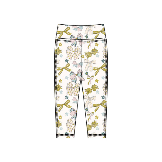 Baby Girls Bows Flowers Yoga Leggings Pants Bottom Preorder