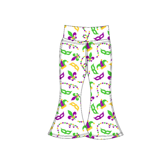 Baby Girls Mardigras Anchors Masks Yoga Bell Bottom Pants Preorder