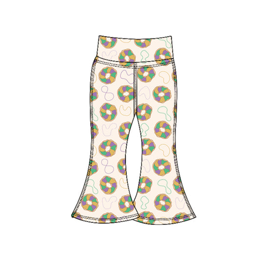 Baby Girls Mardigras Donuts Lights Yoga Bell Bottom Pants Preorder
