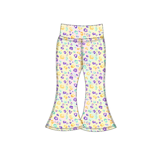 Baby Girls Mardigras Leopard Yoga Bell Bottom Pants Preorder