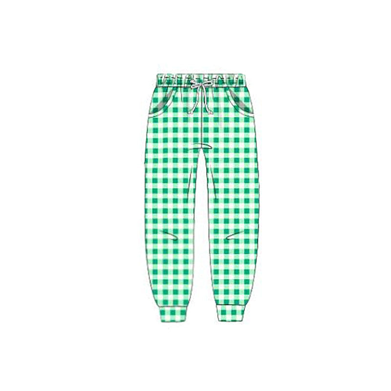 Baby Boys Green Checked Pockets Jogger Pants Bottom Preorder