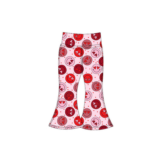 Baby Girls Heart Smiles Valentine Yoga Bell Bottom Pants Preorder