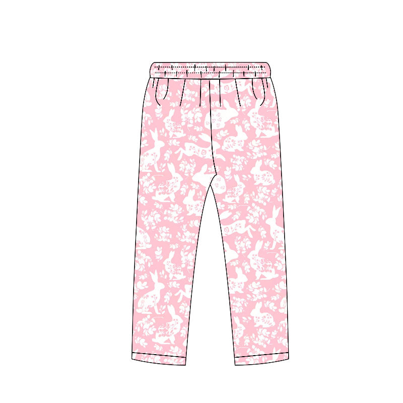 Baby Girls Pink Flowers Rabbits Easter Legging Pants Bottoms Preorder