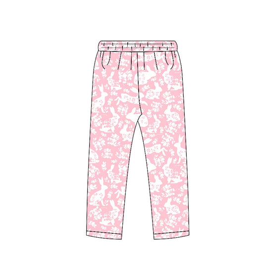 Baby Girls Pink Flowers Rabbits Easter Legging Pants Bottoms Preorder