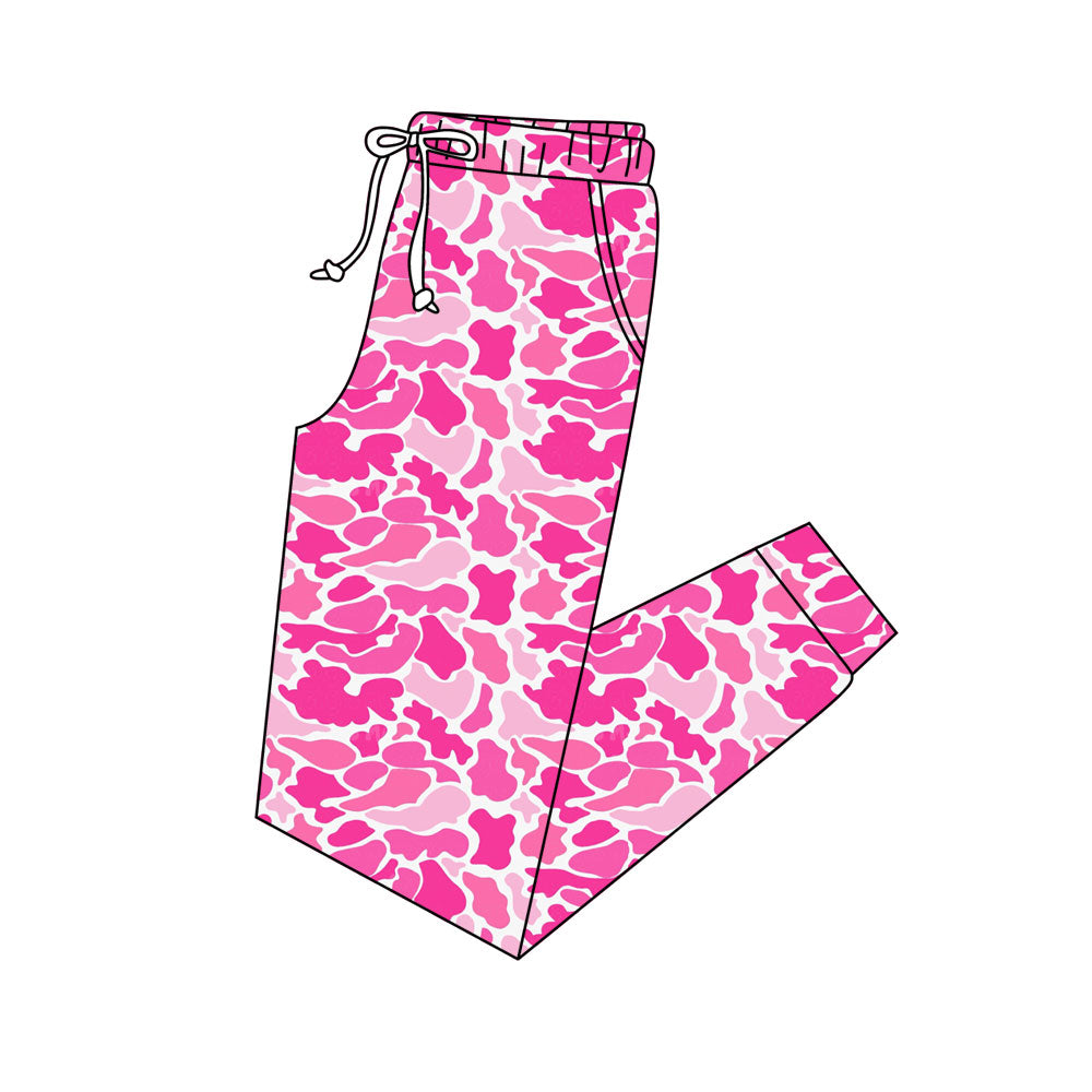 Adult Women Pink Camo Pockets Jogger Pants Bottom Preorder