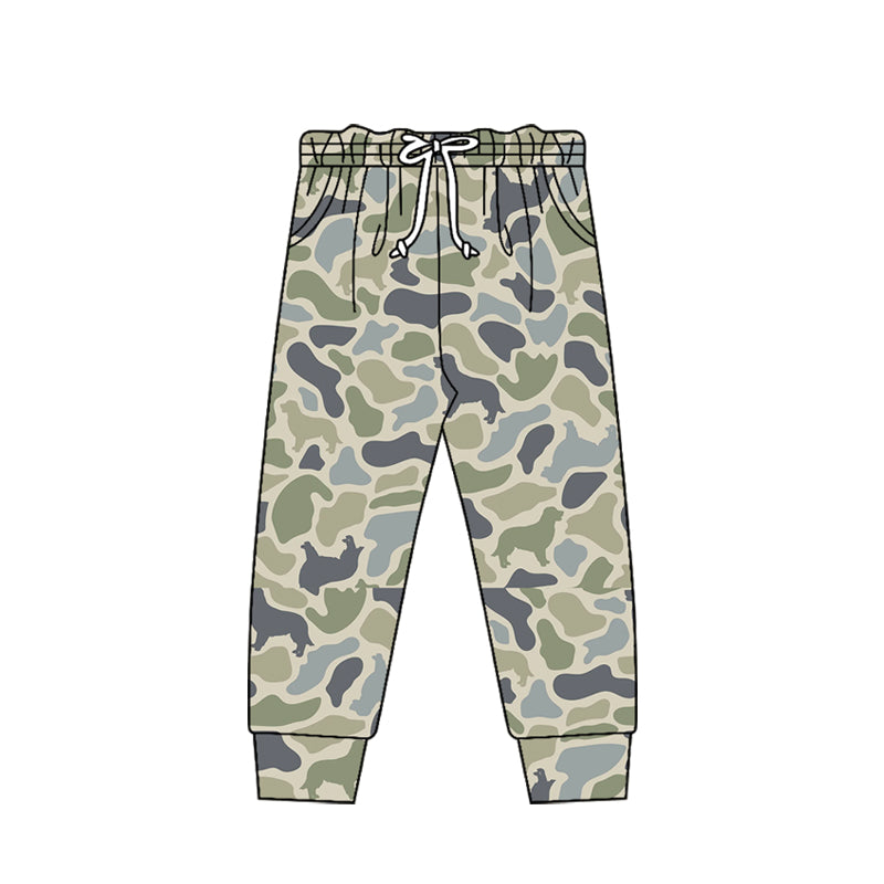 Baby Boys Green Dogs Camo Pockets Hunting Jogger Pants Bottom Preorder
