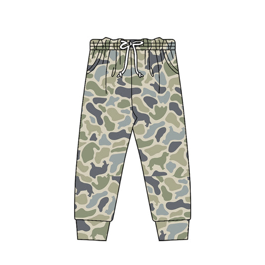 Baby Boys Green Dogs Camo Pockets Hunting Jogger Pants Bottom Preorder