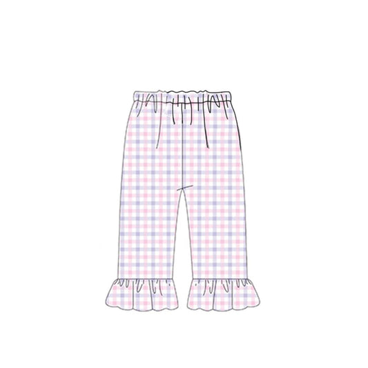 Baby Girls Pink Checked Ruffle Pants Bottom Preorder