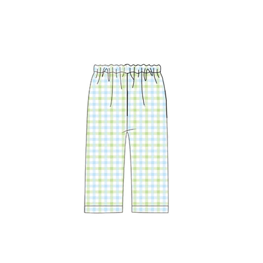 Baby Boys Green Checked Pants Bottom Preorder