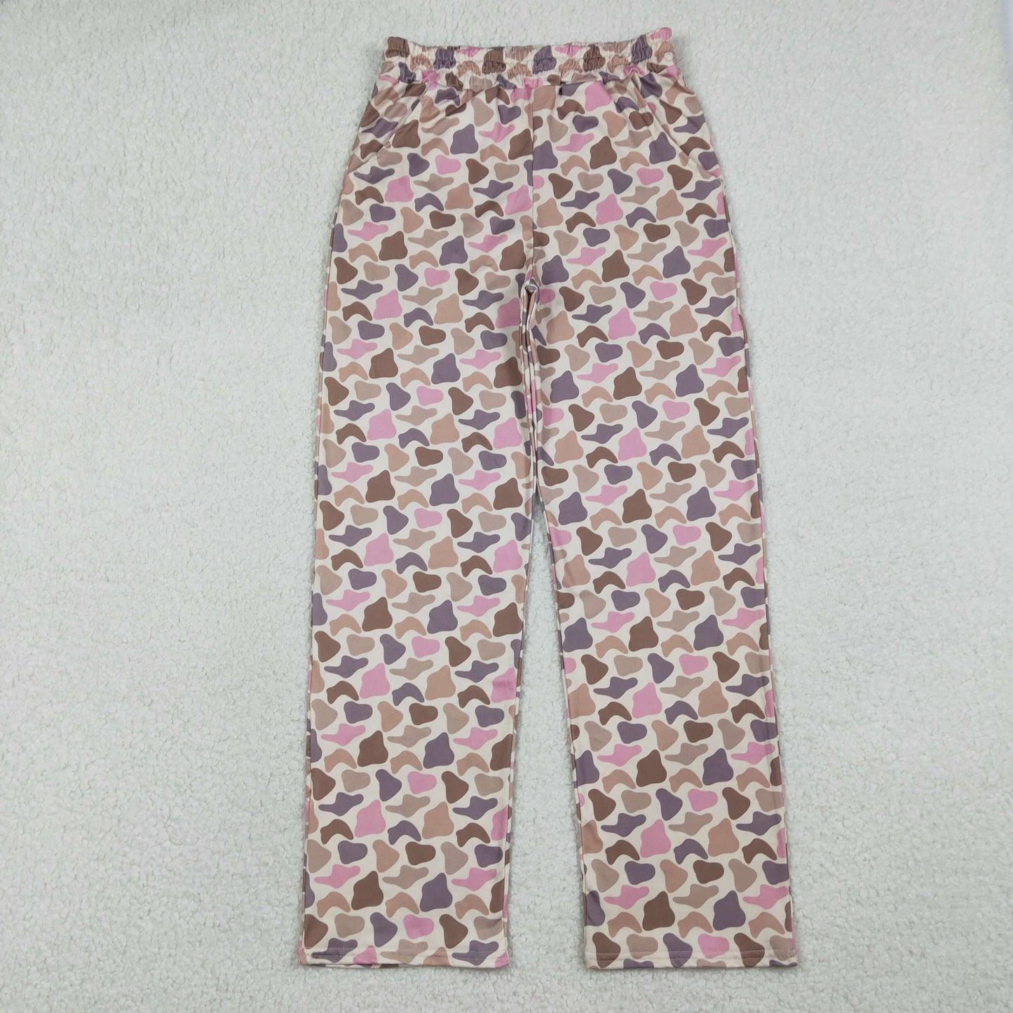 Adult Women Southern Pink Camo Pockets Straight Pants Bottom