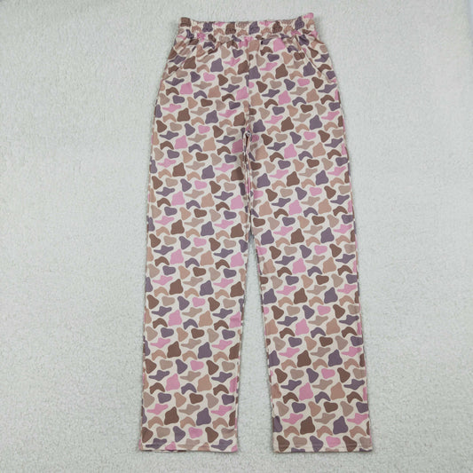 Adult Women Southern Pink Camo Pockets Straight Pants Bottom