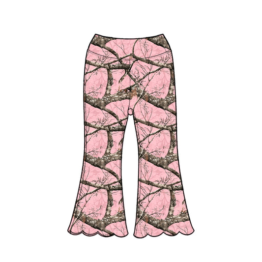 Baby Girls Southern Leaves Camo Scallop Flare Pants Bottom Preorder