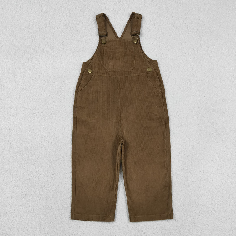 USA Shop Baby Kids Brown Strap Pockets Corduroy Overall Jumpsuit