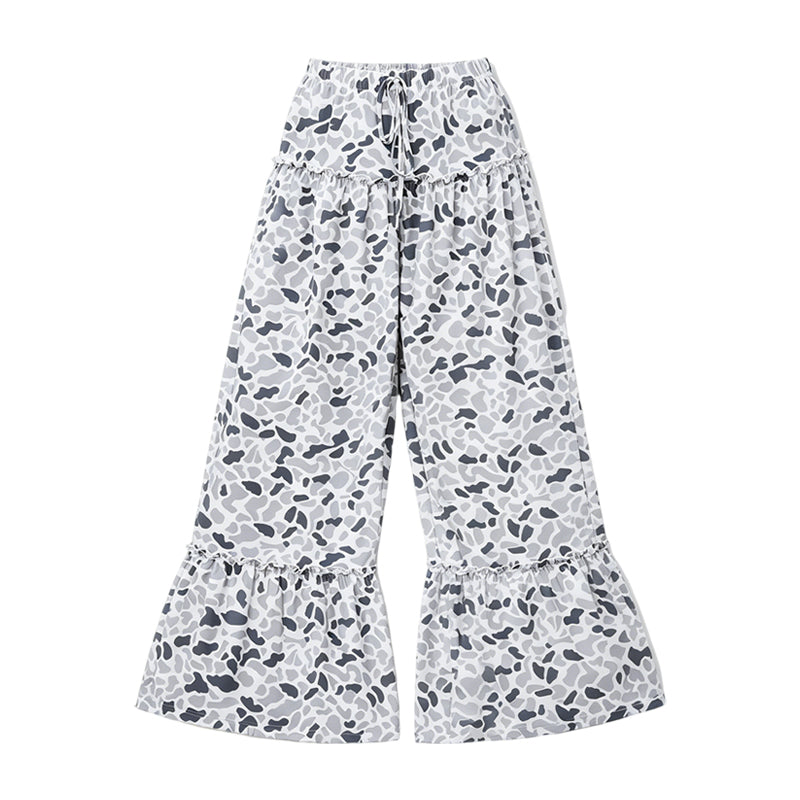 Preorder moq 5 Adult Women Grey Camo Yoga Active Bell Bottom Pants