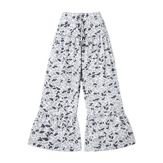 Preorder moq 5 Adult Women Grey Camo Yoga Active Bell Bottom Pants